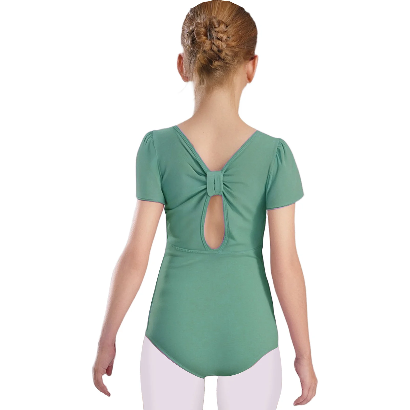 الفتيات رداء رقص الباليه Unitard الجمباز الإيقاعي الشكل التزلج زي قصيرة البتلة الأكمام الاطفال أنيقة راقصة الباليه Dancewear