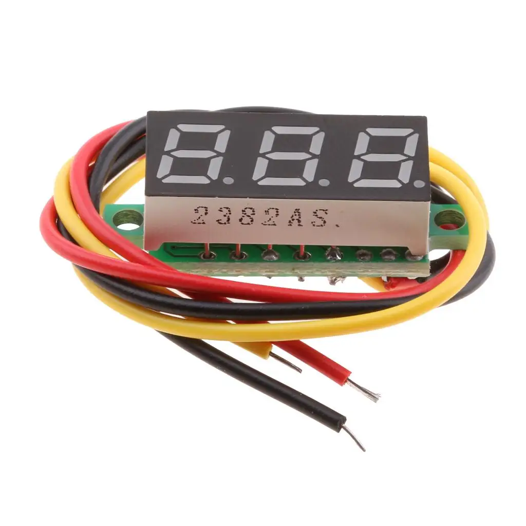 Digital Voltage Tester Three-wire Voltmeter Gauge LED Mini Voltage Meter for Power Supply and Circuit Analysis