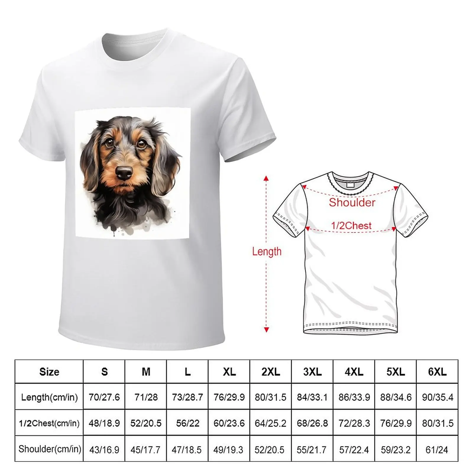 Wirehaired Dachshund T-Shirt korean fashion kawaii clothes t shirts for men graphic