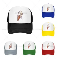 Ice Cream Lover Summer Grid Trucker Hat Baseball Cap Hats for Men Summer Mens Cap Casual Four Seasons One Size