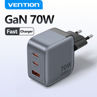 Vention 70W GaN USB C Charger PD QC 4.0 3.0 Type C Quick Charge For Samsung iPhone 1514 13 Pro Phone MacBook Laptop Fast Chagers