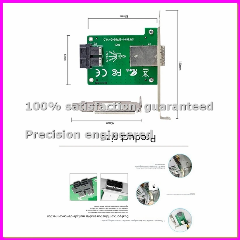 

12G 2-портовая плата расширения SFF-8644 на SFF-8643 XIC4383 Mini SAS HD Riser Card-ABVK