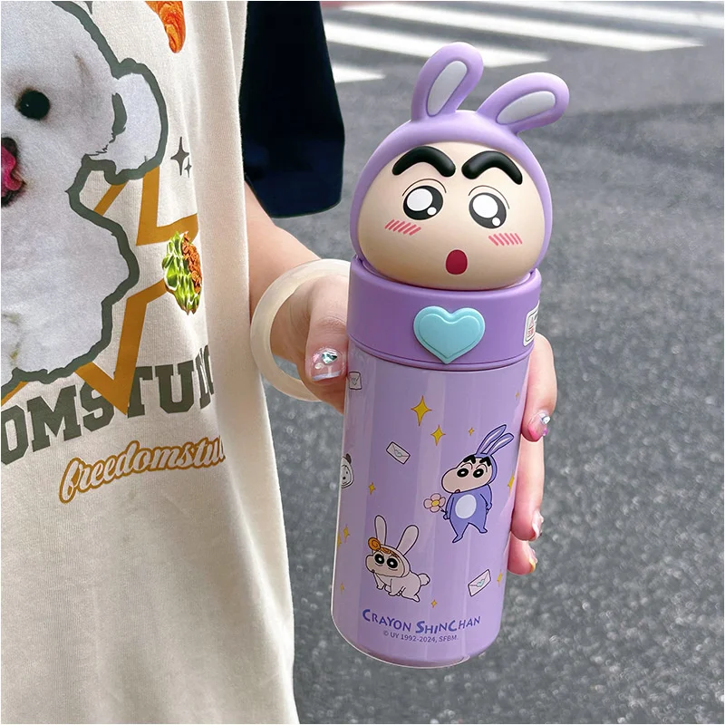 350ml Anime kredka Shin-Chan termos ze stali nierdzewnej Kawaii Cartoon Cosplay dzieci termos butelka wody kubek dziewczyny prezenty