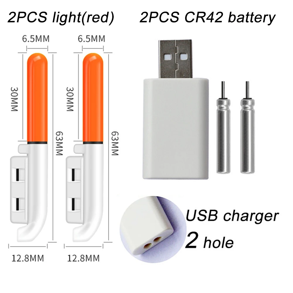 Verbesserte Nacht Angeln Schwimmt Licht Leucht CR425 3,6 V Lithium-Batterie Ladegerät Set Boje Werkzeuge Süßwasser Bobber Pesca Tackle