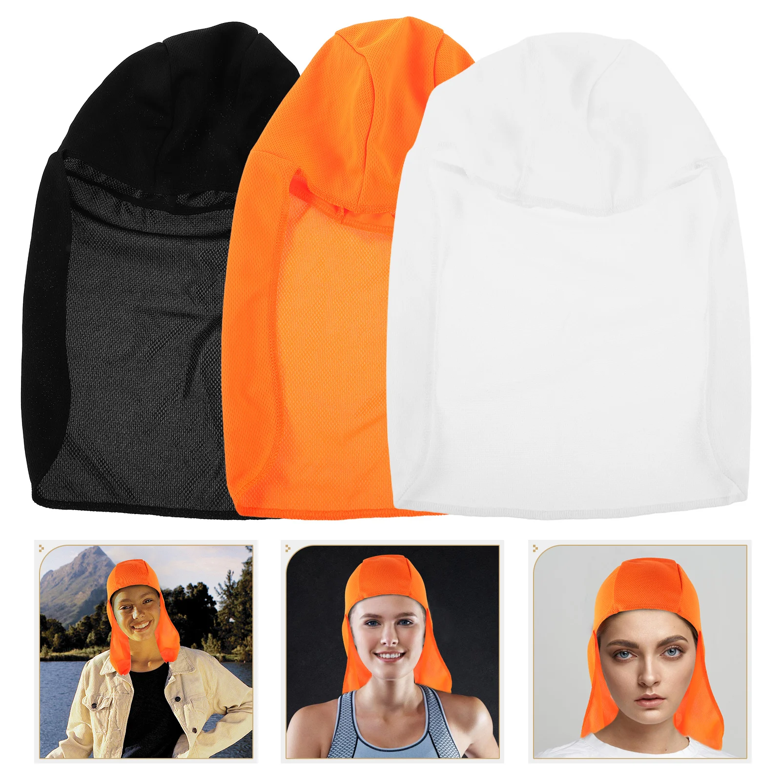 

3pcs Helmet Liner With Neck Mask Cooling Cap Sweat Wicking Cap Sun Cycling Running Neck Protection Hat With Tail For Outdoor