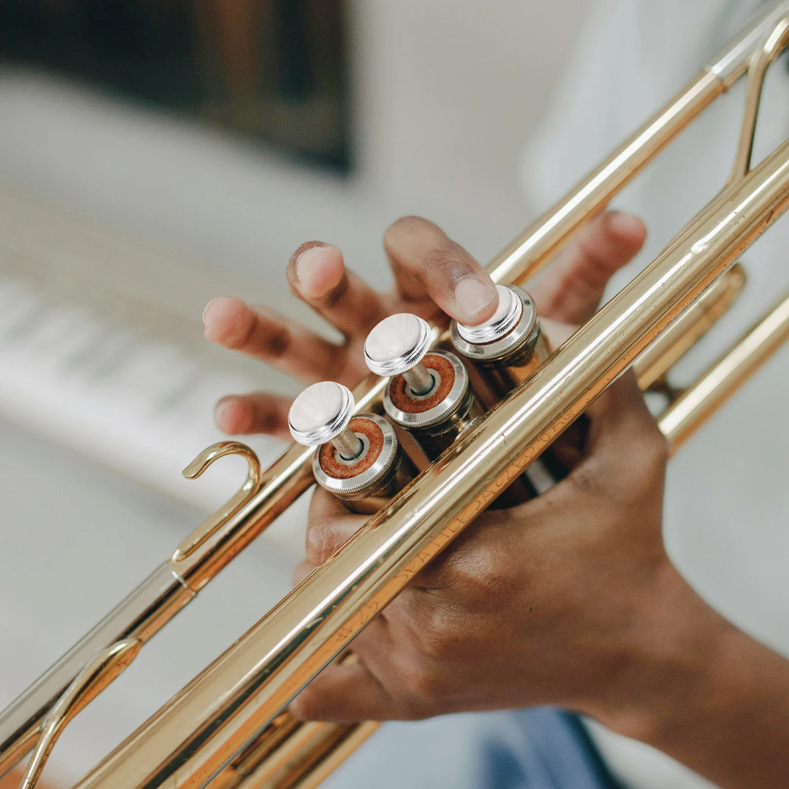 Korte knopgesp Zuiger Trompet Witte schaal Duurzaam Muziekinstrument Accessoire Reparatiegereedschap Vervanging Trompetgesp
