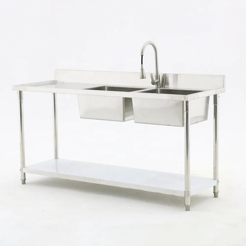 Best Selling Quality Stainless Steel Prep & Utility Sink Free Standing Kitchen Sink with Faucet for Indoor and Outdoor