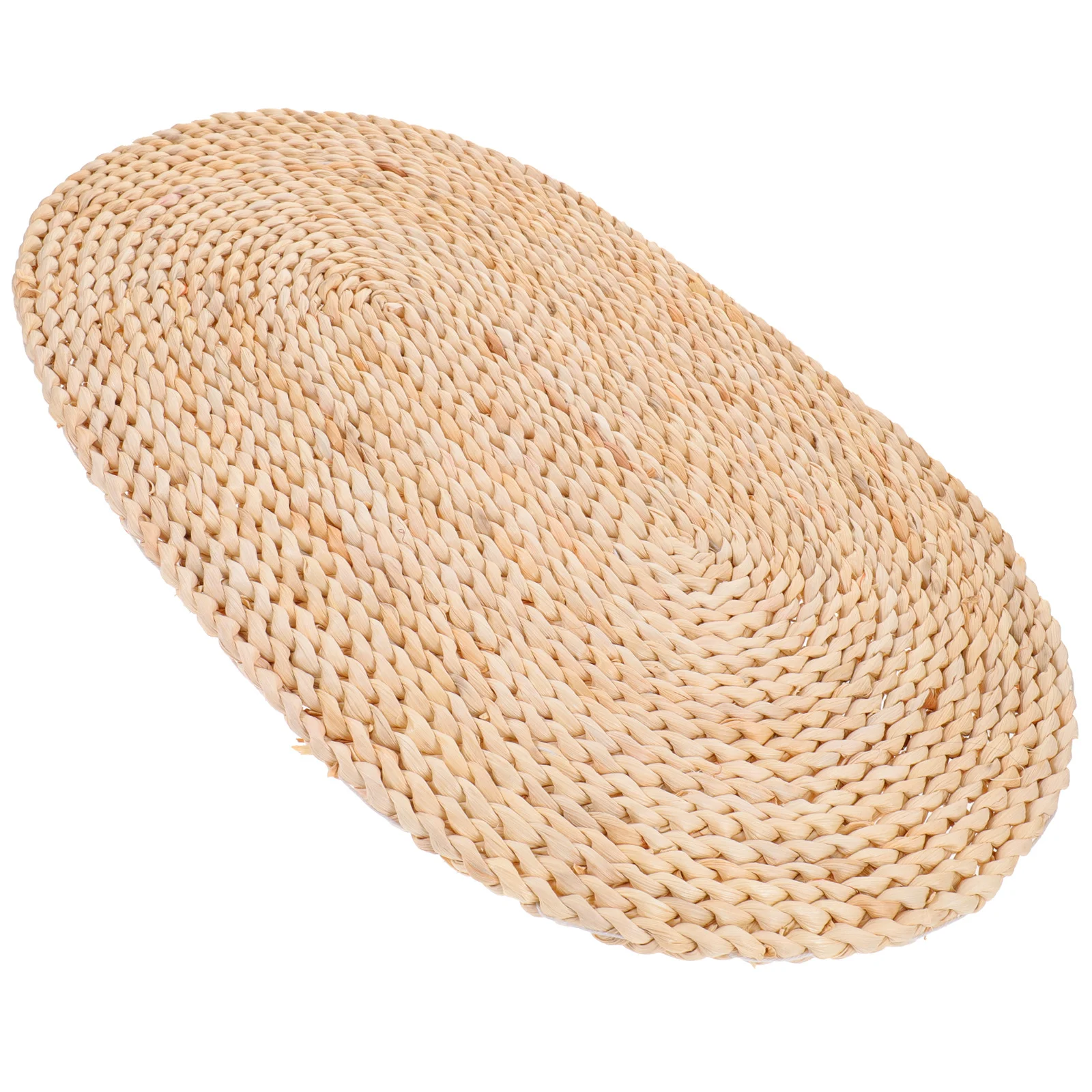 

Braided Straw Woven Placemat Heat Resistant Rustic Oval Dining Table Cushion Decorative Place Mat Household Braided Placemat