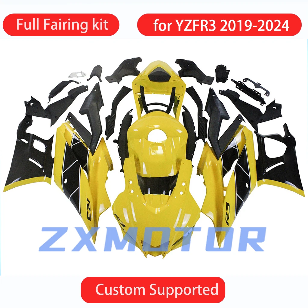 

Для YAMAHA YZF R3 2019 2020 2021 2022 2023 2024 обтекатели мотоцикла YZFR3 19-24, без инъекций, индивидуальный комплект обтекателя
