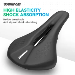 TANKE Hollow Breathable Bicycle Saddle Men Women MTB Road Bike Saddle Shock Absorbing Comfortable Big Butt Bike Seat Safety-PU