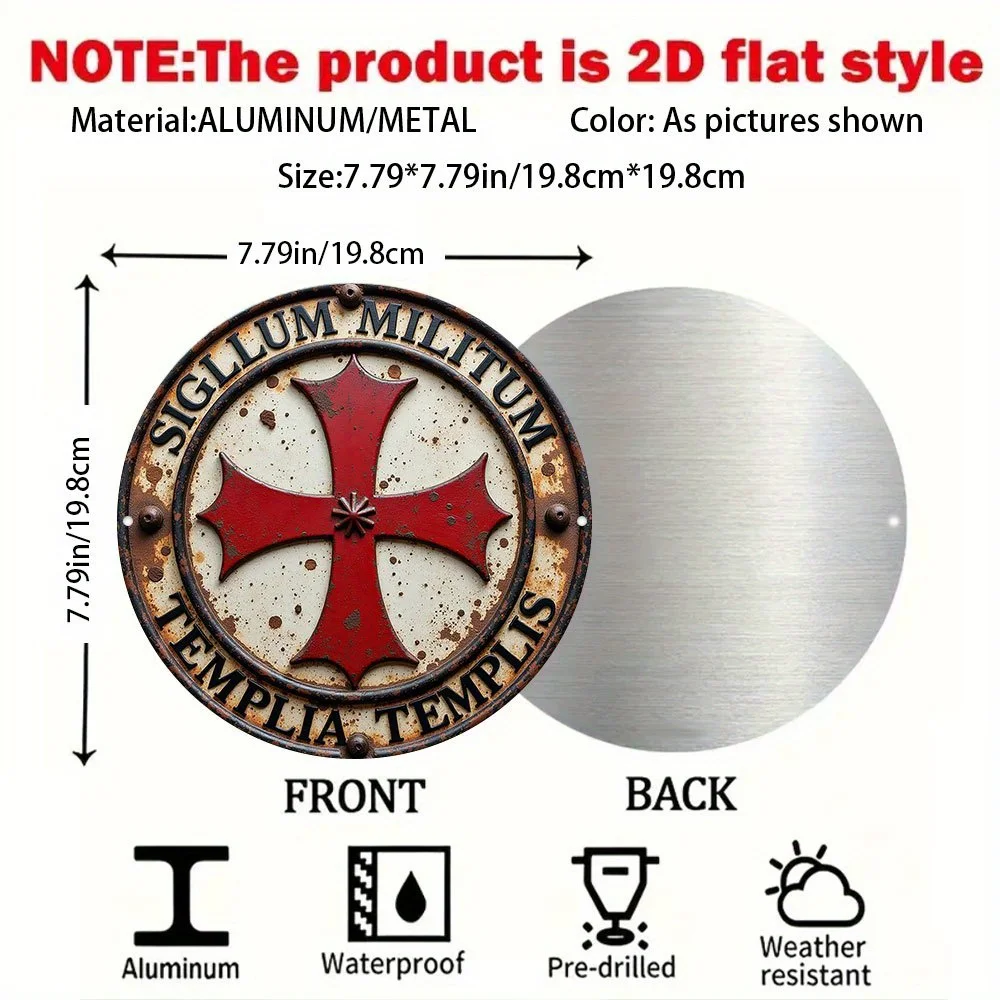 Vintage 2D Flat Round Tin Sign - 