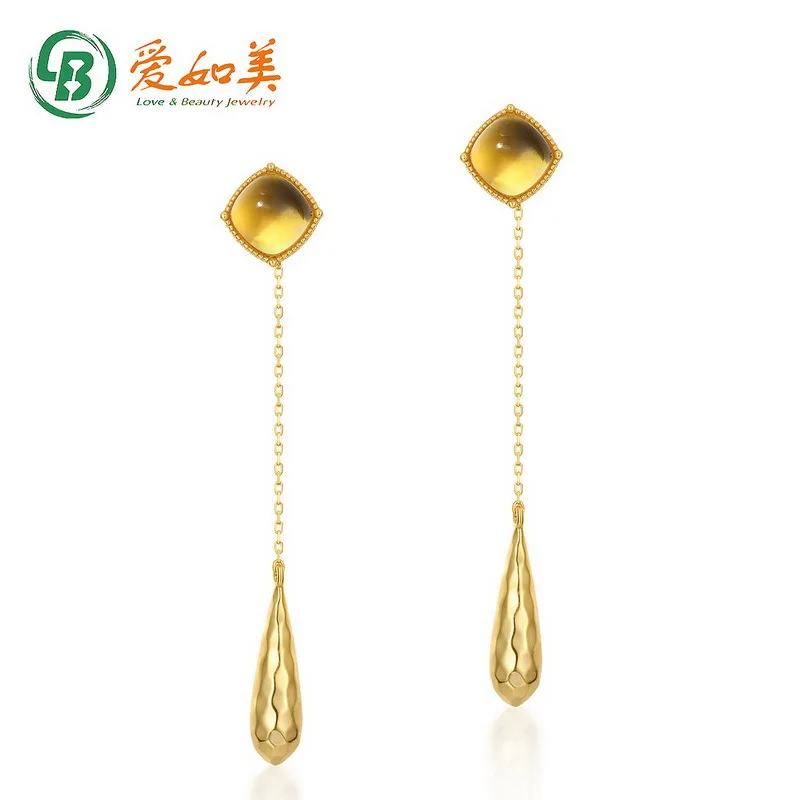 Long Water Droplet Fringe Geometric Earrings 18K Gold PT950 Platinum Silver Plated 7-layer Golden Crystal in Duplicate