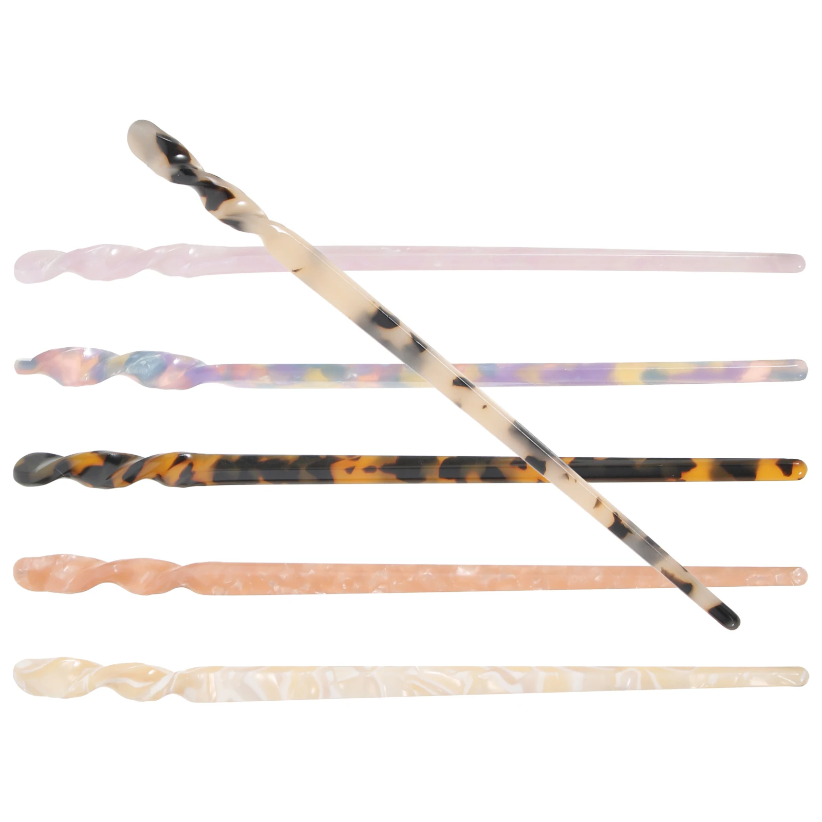 

6 Pcs Hair Chopsticks Women Acetic Acid Long Hair Accessories Bun Sticks Lightweight Durable Formal Wedding Party Prom Acetate