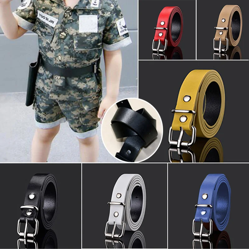 

Children Leather Belts For Boys Girls Kid Waist Strap Waistband Easy Metal Buckle For Jeans Pants Trousers Adjustable Belt