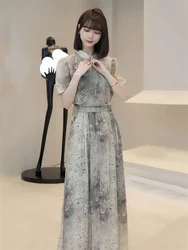 2024 Summer New Chinese High end Two Piece Set for Women's Chinese Style Top Unique Design Temperament Set Skirt Women