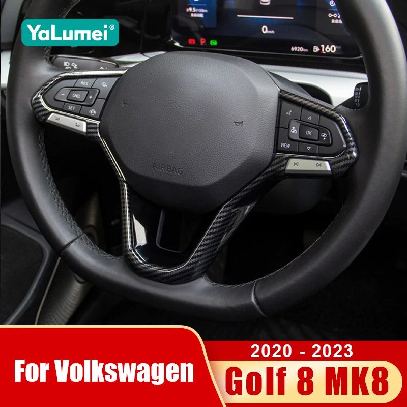 

For Volkswagen VW Golf 8 MK8 2020 2021 2022 2023 Car Steering Wheel Button Trim Cover Accessories