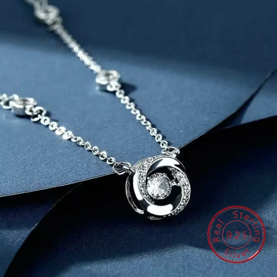 

S925 Sterling Silver Three-Second Heartbeat Necklace for Women Luxury-inspired, niche-market design Collar bone chain