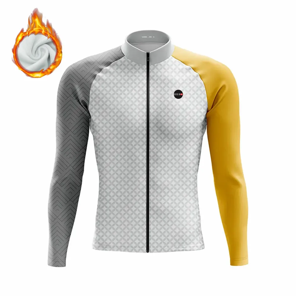 Vestes de cyclisme d'hiver à manches longues pour hommes, maillot de vélo thermique Smile, veste de course, chemises de vélo de route