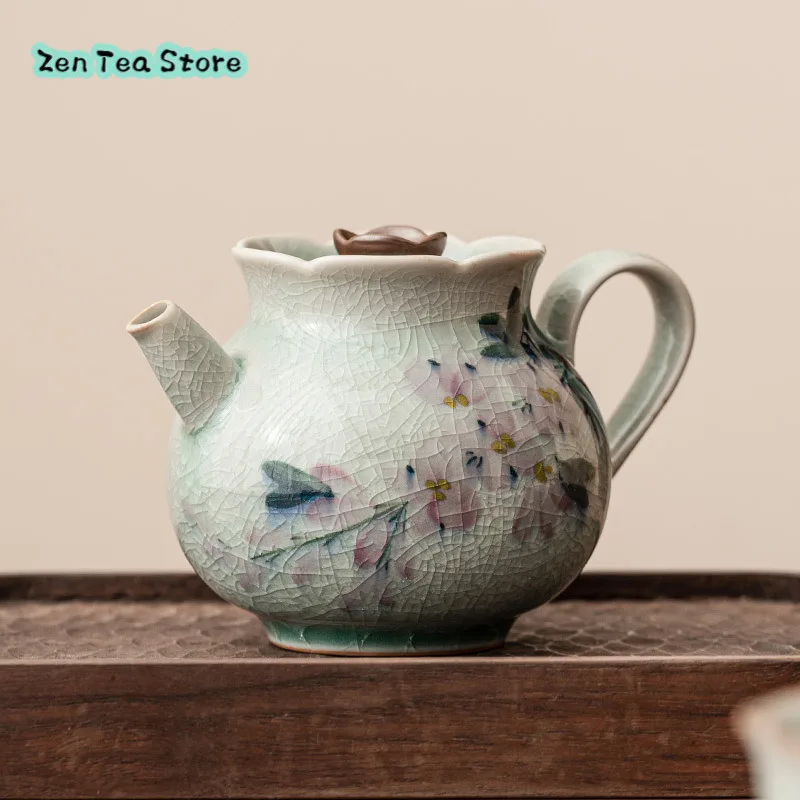 Hand-painted Magnolia Teapot Tea Maker Household Filter Pod Pot Single Pot Ceramic Kung Fu Tea Maker