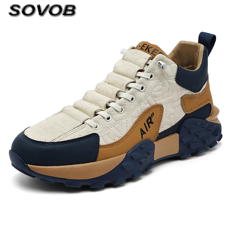 

New Design Men's Casual Sneakers Comfortable Lace-Up Running Shoes For Men Anti-Slip Platform Fashion Sneakers Male Sports Shoes