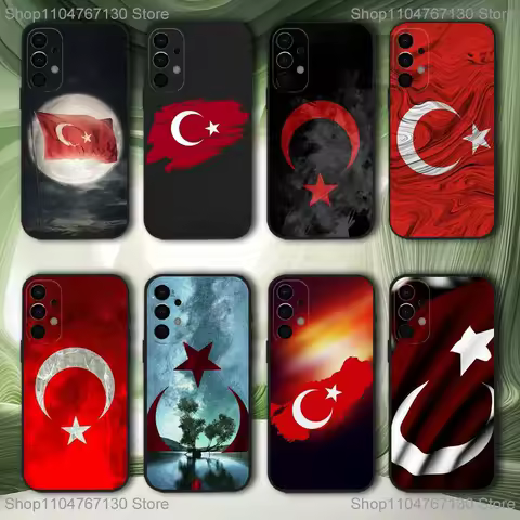 Turkey Turkish Flag Phone Case For Samsung S25,S24,S21,S22,S23,S30,Ultra,S20,Plus,Fe,Lite,5G Black Cover
