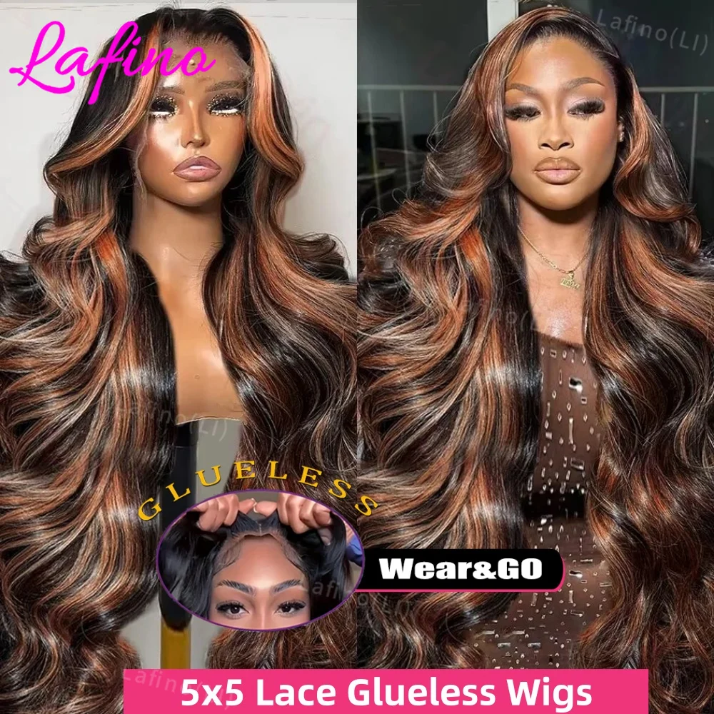 1b30ハイライトグルーレスウィッグ人毛ボディウェーブ既製ウィッググルーレス13x6 HDレースフロントウィッグ13x4 HDカラープレカットウィッグ