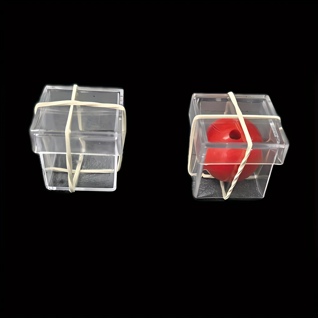 [Zaubertrick, Red Ball Illusion] Red Ball Penetration Illusion Zaubertrick mit transparenter Box |   Close-Up Magic Prop für Hallow