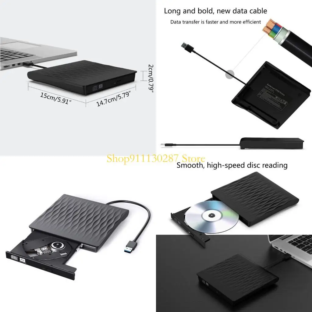 

J1HC Внешний DVD -диск USB Portable DVD -диск для ноутбука DVD ROM для Burn