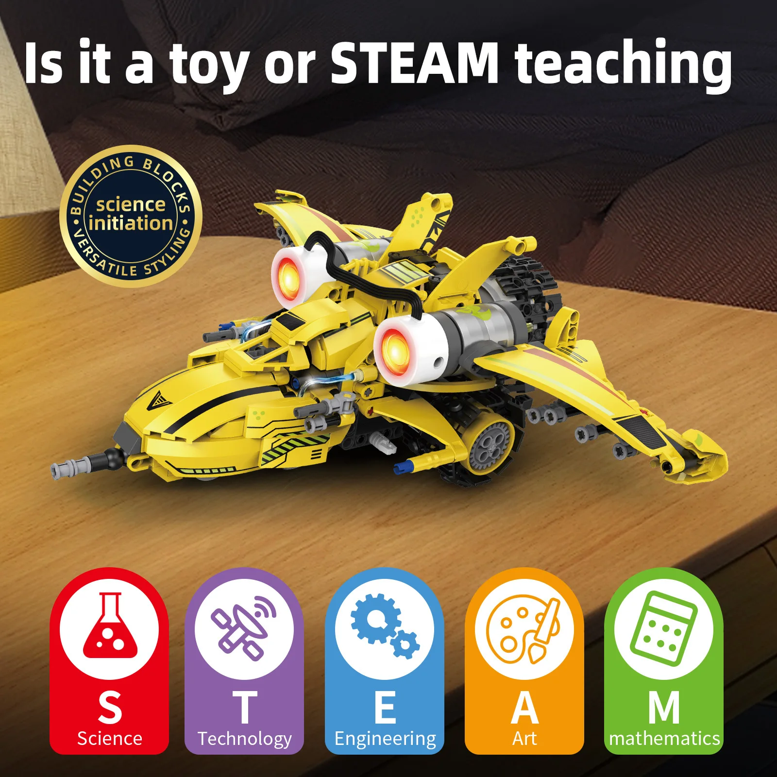 5-in-1 programmierbares Roboter-Baustein-Set, Fernbedienung/APP-Steuerung, Digitalanzeige, Farbsensor, STEM-Spielzeug für Kinder und Erwachsene