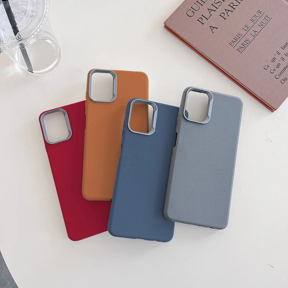 Matte Leder strukturierte magnetische Hülle für Xiaomi Poco X7 Pro 5G X6 X5 X3 NFC M6 Plus C65 C55 Wireless Charge Soft Bumper Cover