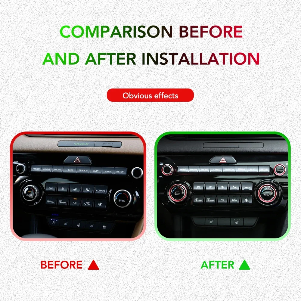 Car Air Conditioner Knob Switch Button Trim Cover Ring For Kia Sportage QL 2017 - 2020 Automatic AC Accessories