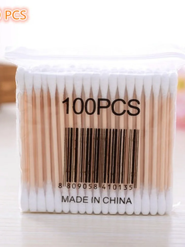 Hot Double Head Cotton Swabs Women Makeup Buds Tip for Medical Wood Sticks Nose Ears Cleaning Health Care Tools
