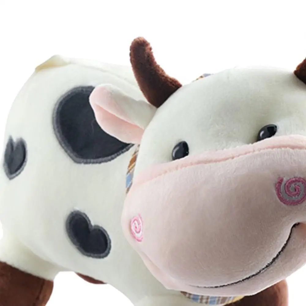 Lindo dibujo animado para niñas, animales de peluche suaves, muñeco de peluche de algodón, muñeco de peluche de toro, muñeco de peluche de vaca, juguete de peluche de ganado