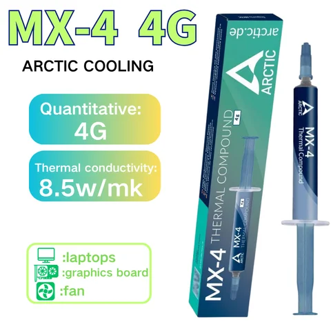 MX-4 4g Processore di grasso termico Composto termico Pasta termica CPU GPU Dispositivo di raffreddamento Ventola di raffreddamento Fluido Dissipatore di calore conduttivo Gesso NUOVO