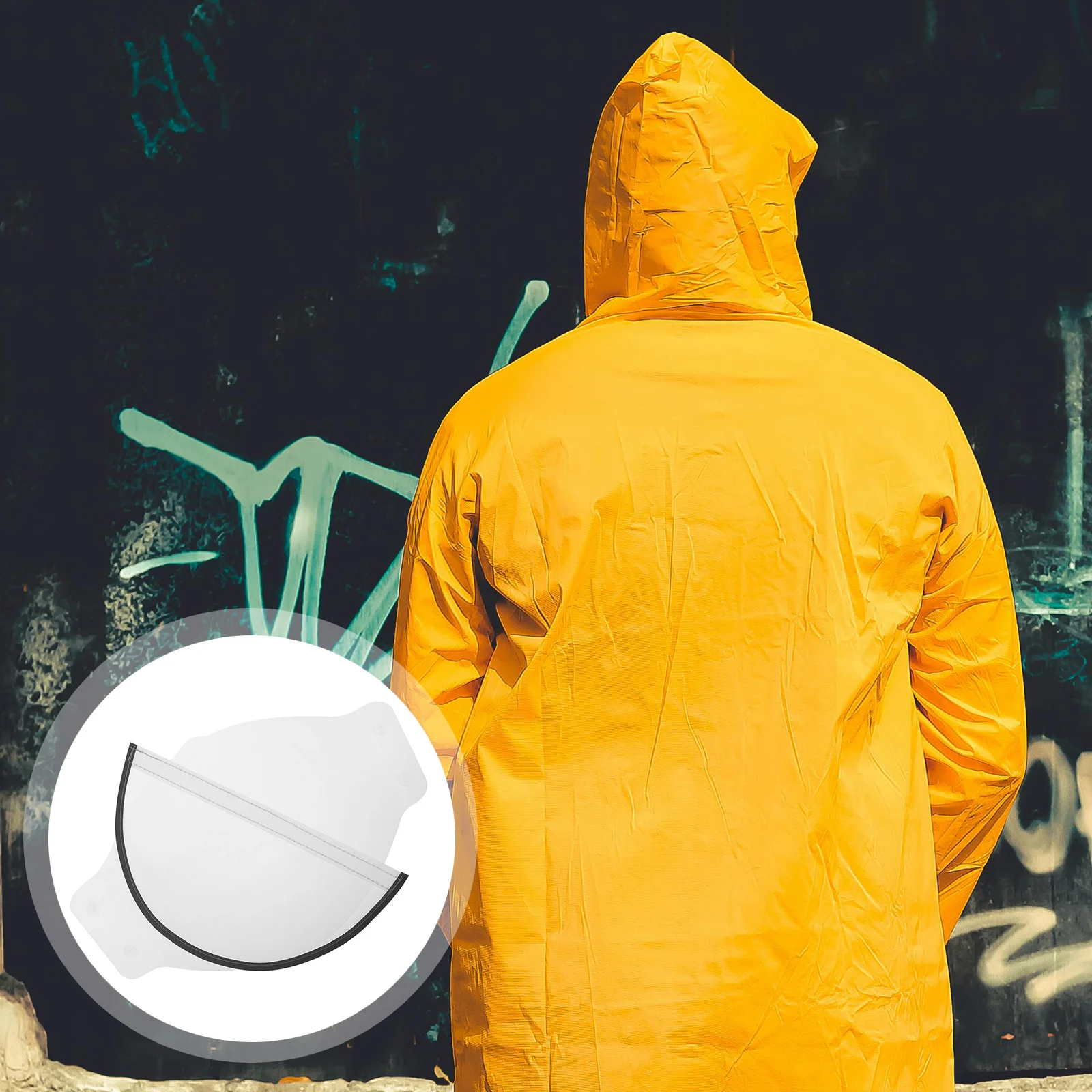 

1 set 1 Set Reusable Adjustable Rain Bonnet Detachable Raincoat Hood Waterproof Face Cover Rainproof Raincoat Brim Lightweight