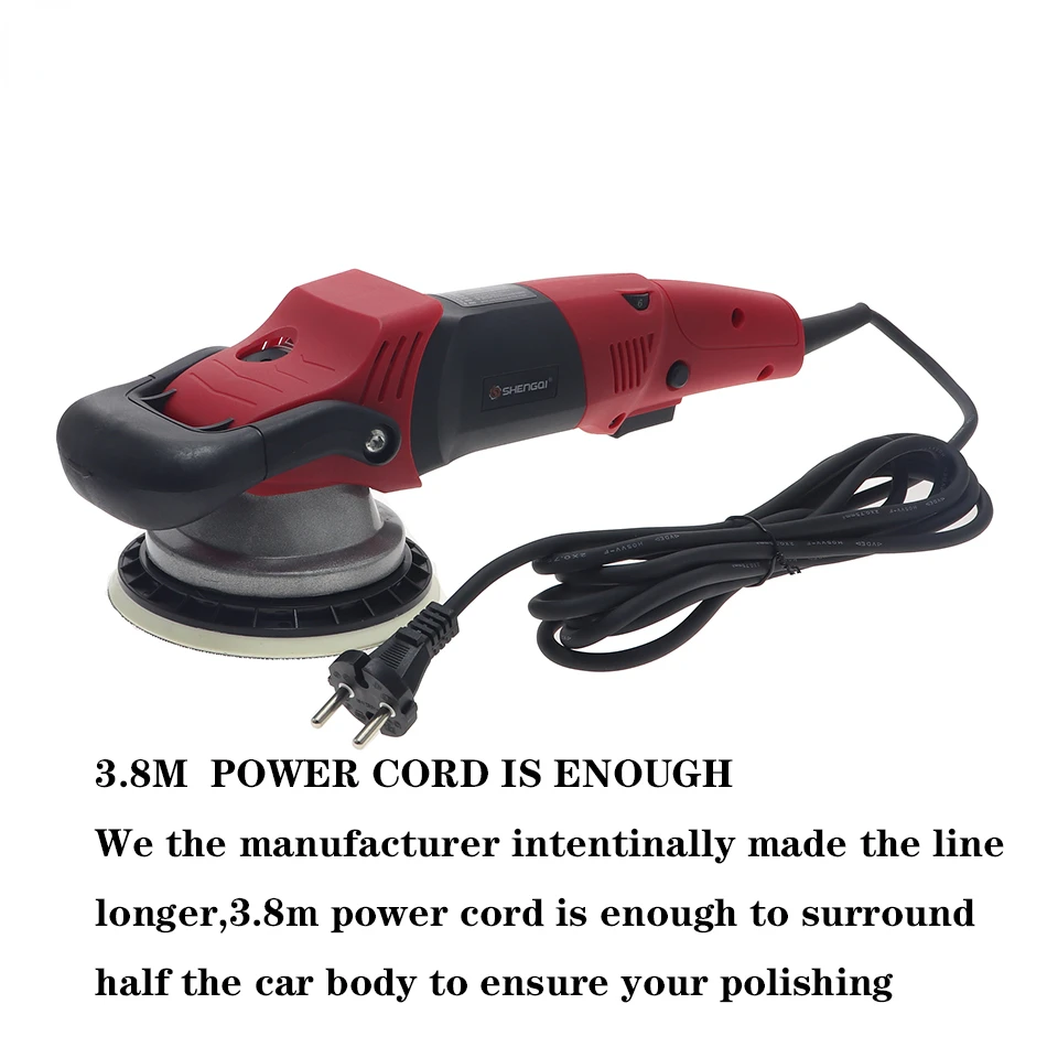 

8mm Thread throw 1200w Forced rotation Dual Action DA Random Orbital Polisher Variable Speed Sander Buffing Waxing Machine