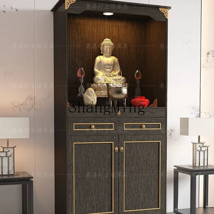

CL aluminum alloy Buddhist shrine cabinet Incense case Shentai Bodhisattva God of Wealth Guanyin Buddha statue case table