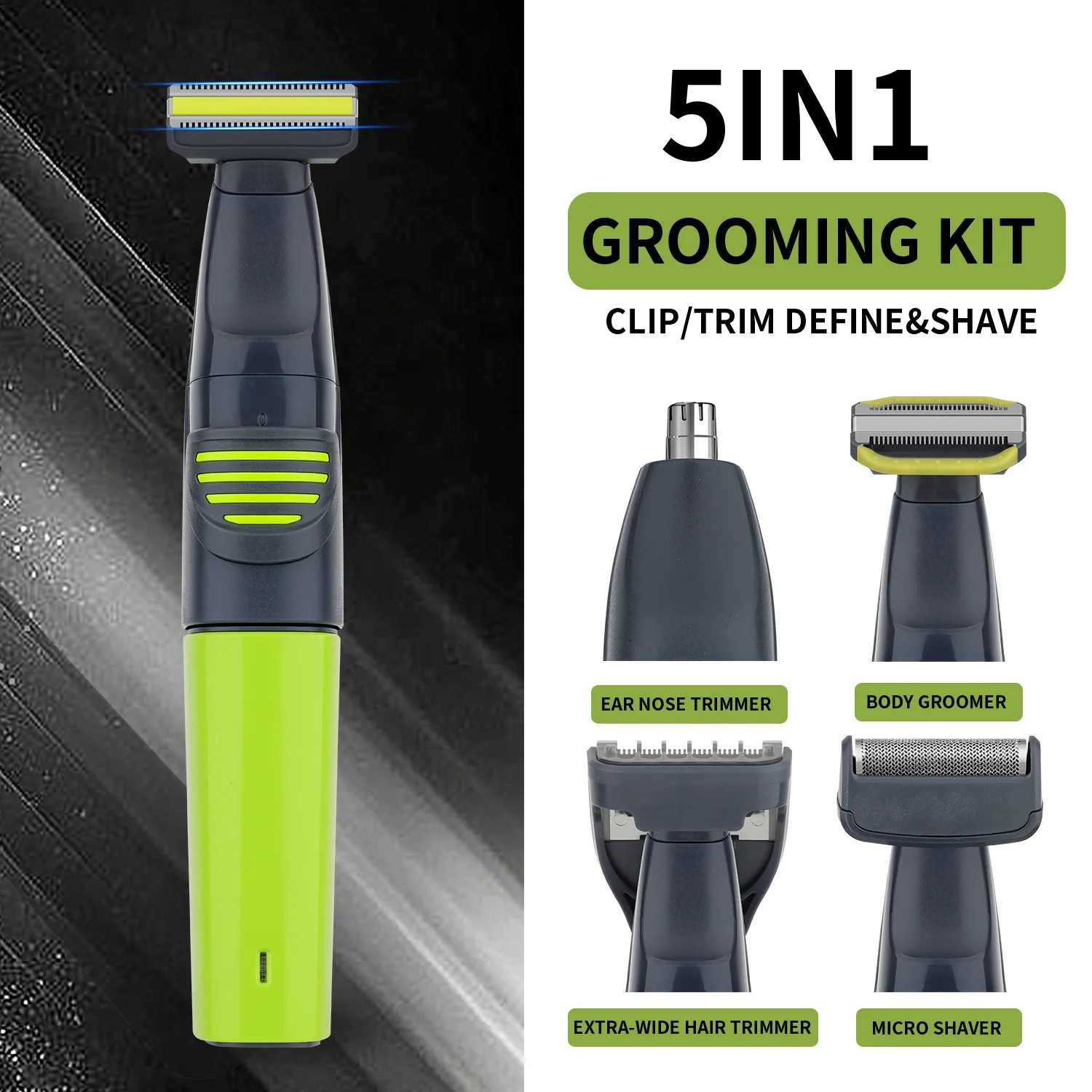 

HIENA 5in1 комплект триммера для волос с зарядкой через USB, бритва для волос в носу, бороды для мужчин, многофункциональная машинка для стрижки волос, комплект для стрижки волос
