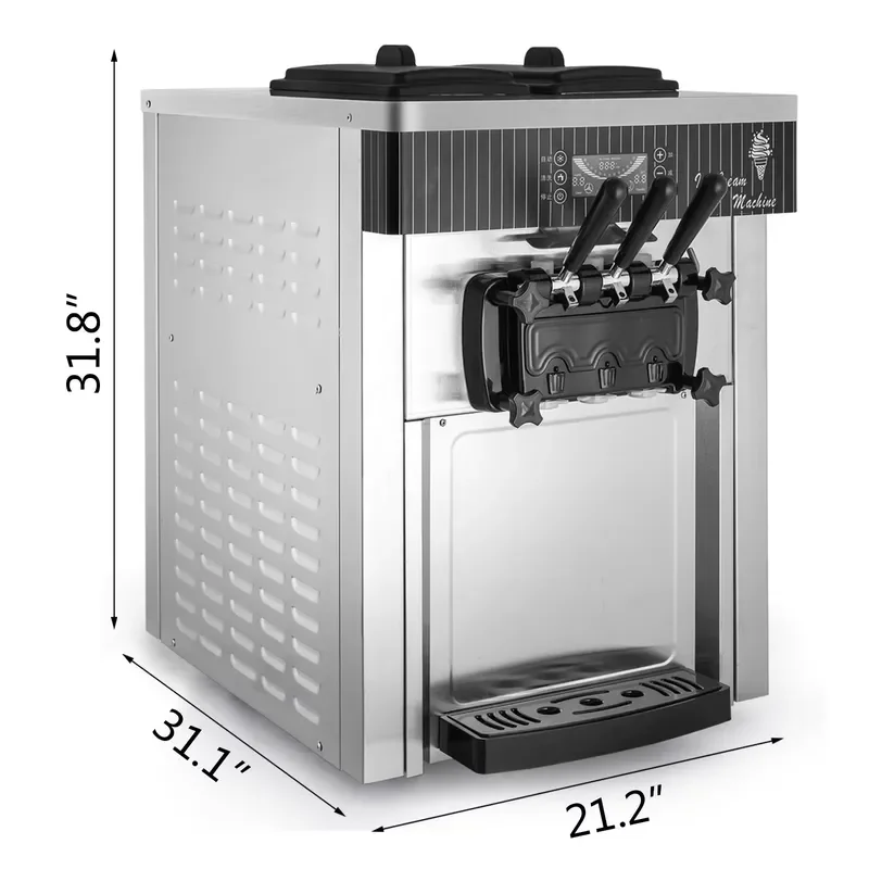 Commercial Three Flavor Soft Serve Ice Cream Machine 2 Plus 1 Mixed Frozen Yogurt Maker