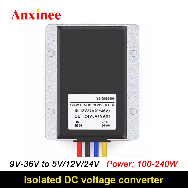 Isolated DC Voltage Regulator 9-36V to 5V 12V 24V 100W-240W Boost Buck Converter Automotive Ship Power Supply