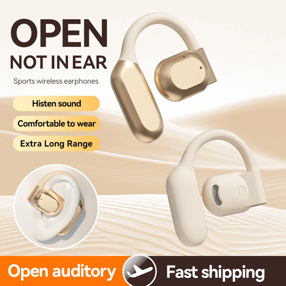 AI Translator Earbuds Bluetooth 5.4 Noise Cancelling Real Time Translator Ear Hook Two-Way Voice Translator for Business Travel