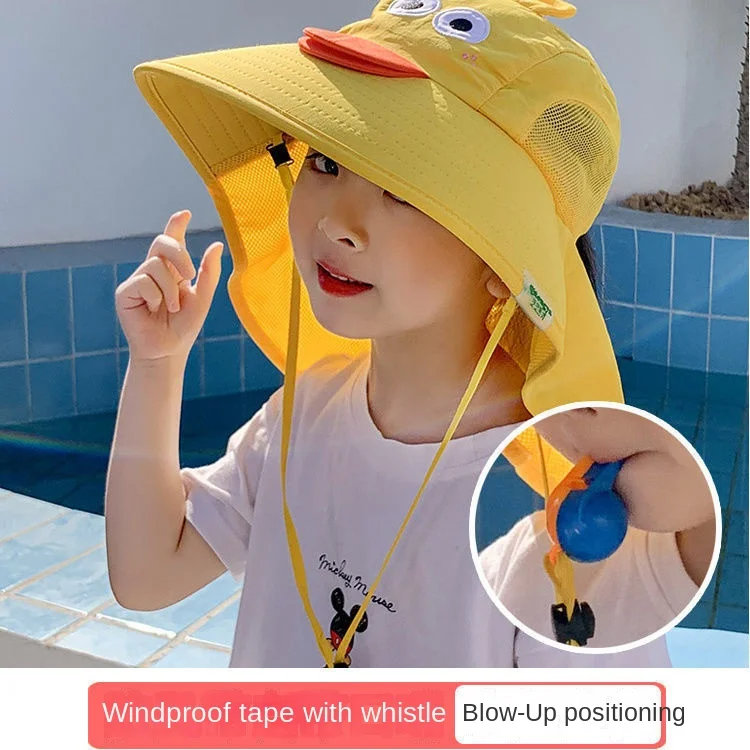 Children\'s Sunscreen Hat Baby Sun Hat Beach Hat UV Protection Summer Thin Breathable Large Brim Fisherman Hat