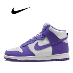 Tênis Nike Sb Dunk High Retro Skate para homens e mulheres, esportes casuais ao ar livre, tênis de corrida, preto, branco, panda, corte, roxo