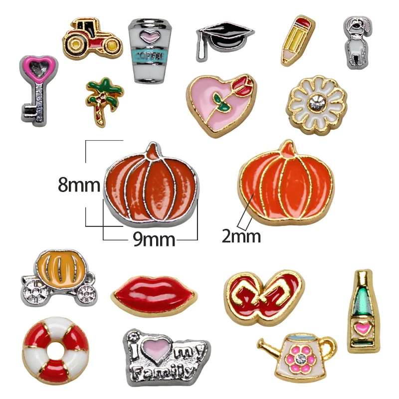 10PC/lot tree flower Floating Locket charm diy glass locket living memory charms fit for jewelrys pendant making