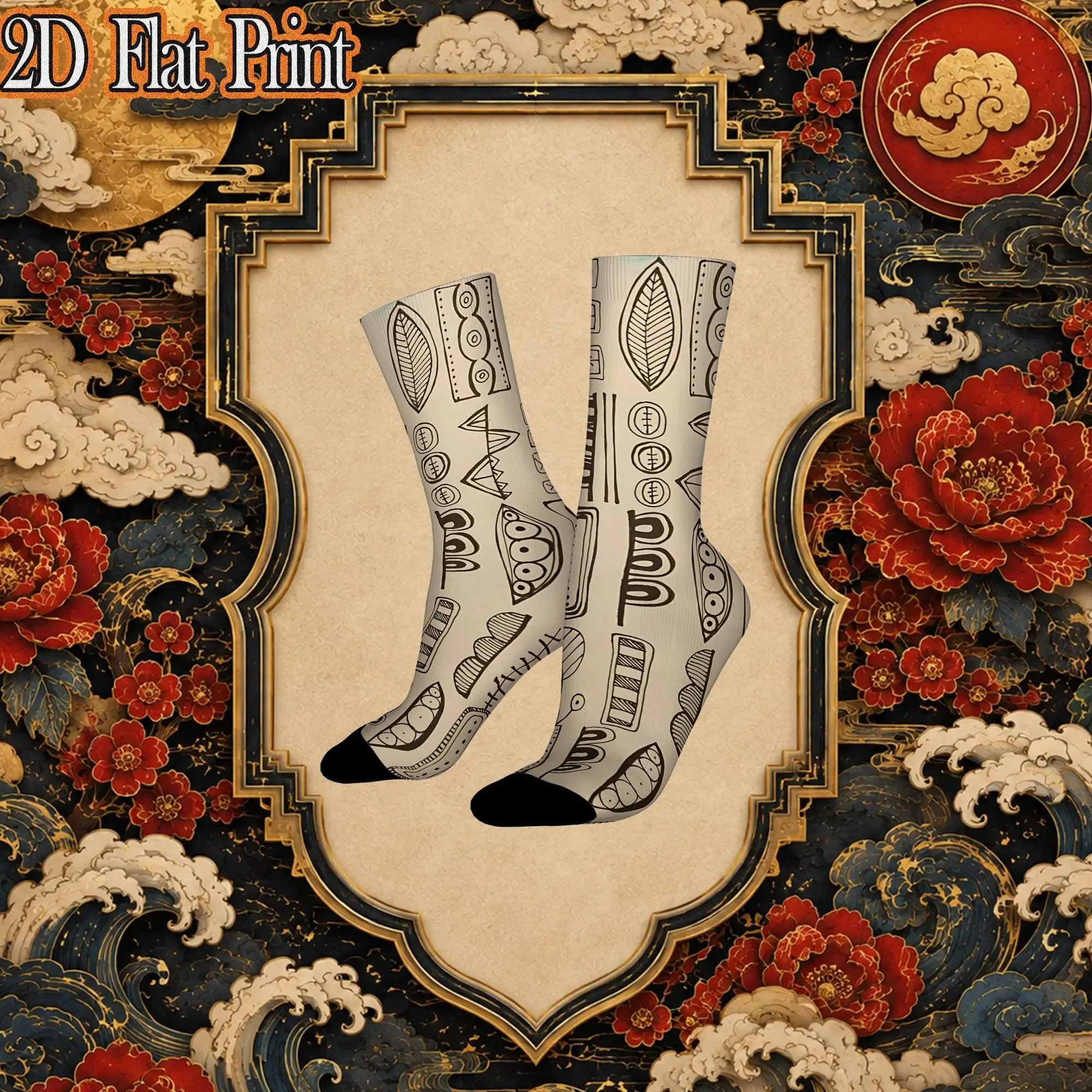 Ethnic Abstract Shape Pattern Trendy Men's compression Socks Unisex items Crew Sock Cycling socks