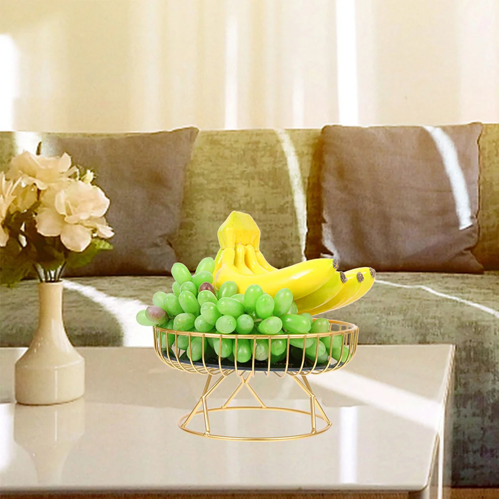 

Iron Wire Fruit Basket Black Metal Snack Storage Tray For Kitchen Countertop Vegetable Organizer Nordic Style Decorative Table