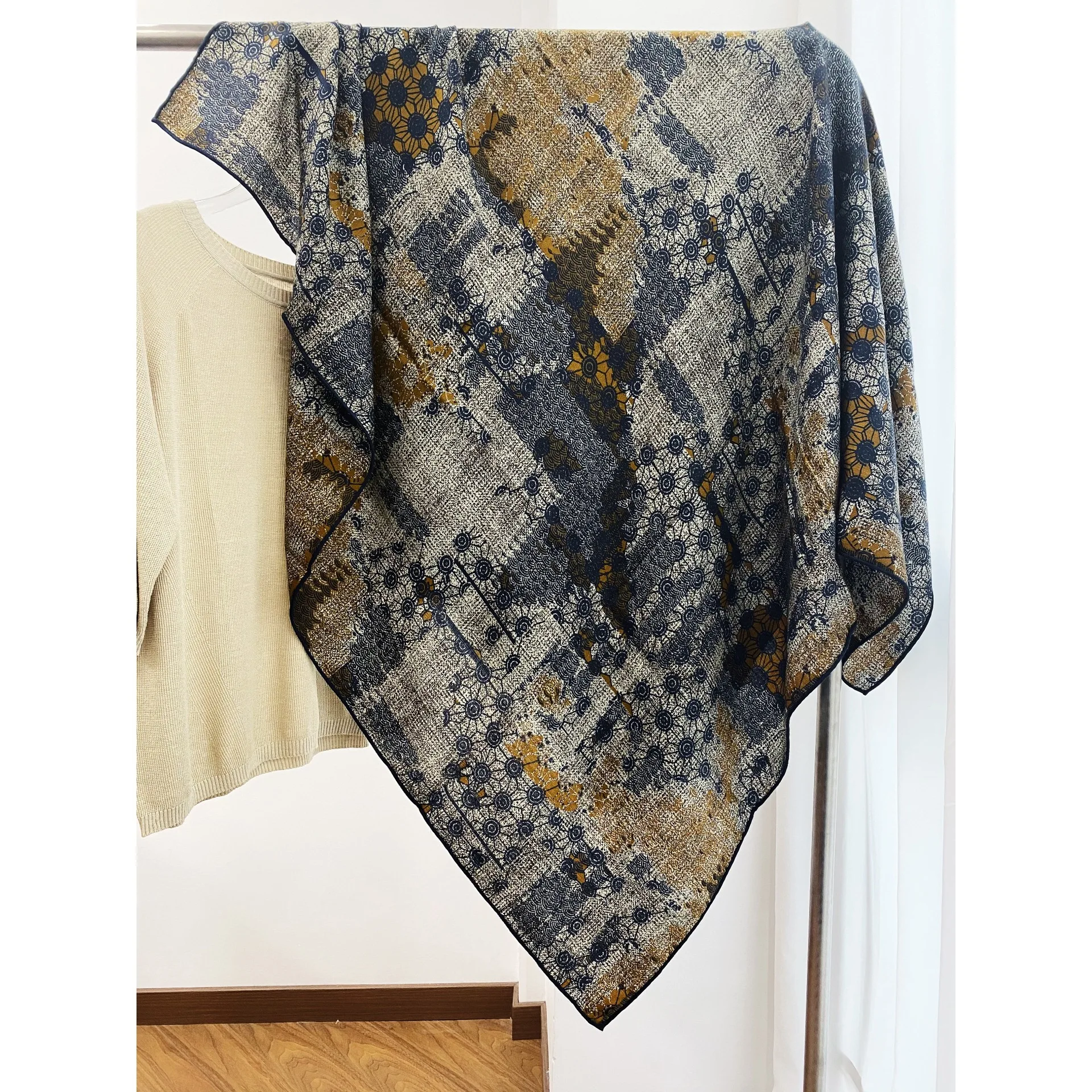 

135 см шелковый шерстяной шарф женский квадратный большой шали роскошный дизайнерский палантин сумка из пашмины аксессуары для одежды подарок для мамы и любовника