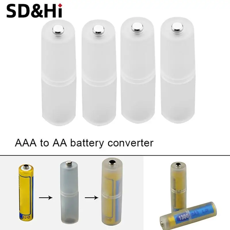 1/4Pcs Portable AAA to AA Size Battery Converter Adapter Batteries Holder Durable Case Switcher Cell Battery Holder Converter