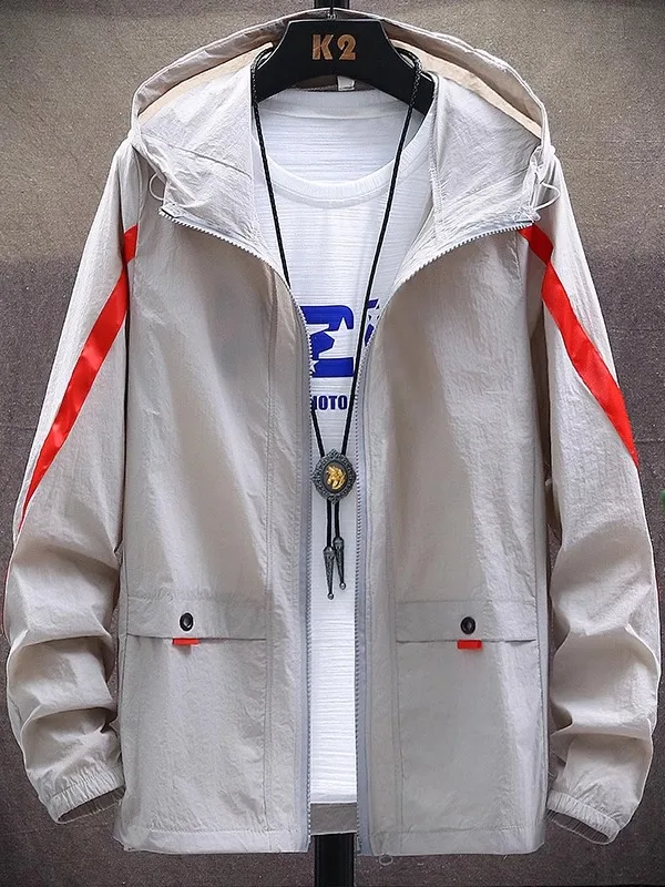 

Мужское летнее ультратонкое дышащее солнцезащитное пальто из ледяного шелка, повседневное защитное пальто с защитой от ультрафиолета