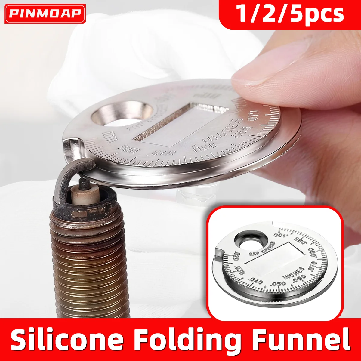1/2/5pcs Convenient Coin Shaped Spark Plug Gap Measuring Tool Suitable For Automotive Tools Ranging From 0.6-2.4mm